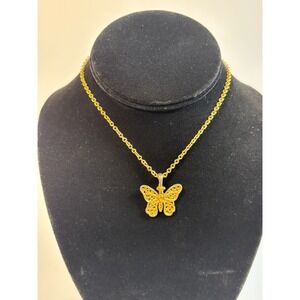 Necklace Butterfly Choker Vintage Gold Tone Napier Delicate 12 inch Dainty